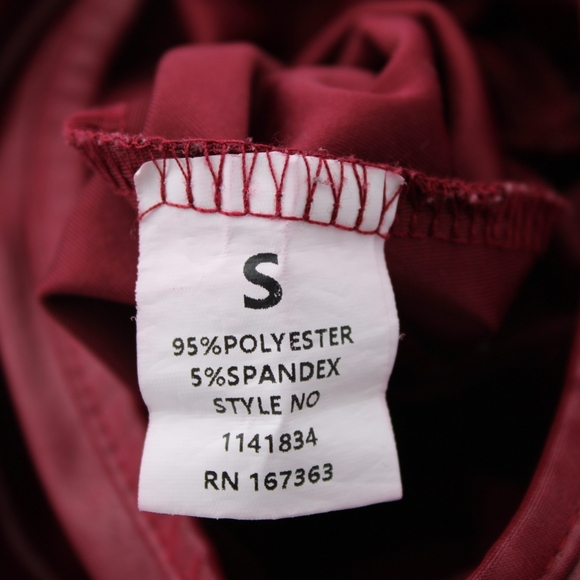 SHEIN Women’s Small Maroon Faux Leather Look Jumpsuit Button Front - Picture 6 of 6